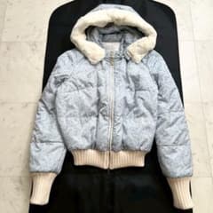 CELINE Cマカダム トリオンフ柄 ラビットファー付き ダウンジャケット CELINE Cマカダム トリオンフ柄 ラビットファー付き ダウンジャケット