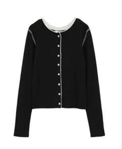 CLANE W FACE BICOLOR CARDIGAN BLACK 1のサムネイル