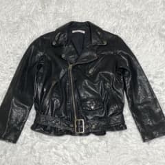 【極美品✨】ビューティフルピープル ダブル ライダースジャケット 現行 黒140 ビューティフルピープル ダブル ライダースジャケット 140 レザー 黒