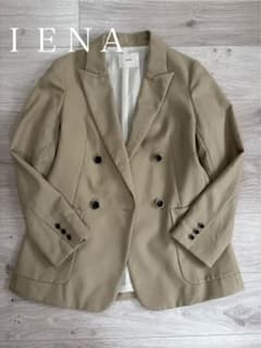 イエナ　ウールダブルブレスト テーラードジャケット ベージュ 金ボタン　IENA イエナ ウールダブルブレスト テーラードジャケット ベージュ 金ボタン