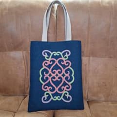 ウィルタ(アイヌ)刺繍☆マチ無しトートバッグ⑳のサムネイル