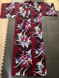 値下げしました 撫松庵 菖蒲柄 浴衣 単品 深紅地 タグ付き - メルカリ