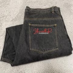 超希少 再販無し DALLCLOTHING デニム バギーパンツ ブラック 刺繍 