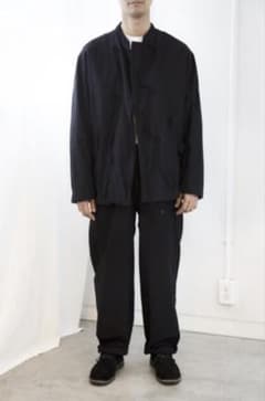 美品】COMOLI 20AWコットンサテンスタンドカラーセットアップ サイズ3