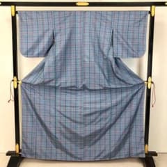 紬着物 格子柄に琉球絣 トールサイズ しつけ糸 KK-2200 - メルカリ