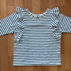ボーダー フリル ビジュー Tシャツのサムネイル