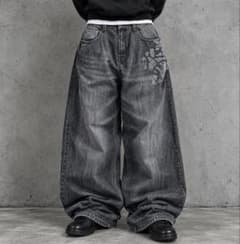 極太 00s Bullrot バギーデニム ヘビーオンス ビッグロゴHIPHOP 極太 MISKEEN バギーブラックデニム W38 B系 HIPHOP 00s - メルカリ