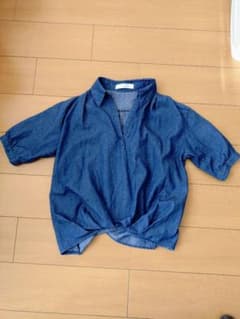 デニム 五分袖シャツ Mサイズのサムネイル