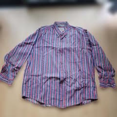 90s NAUTICA ノーティカ XL マルチストライプ 長袖シャツ BDのサムネイル