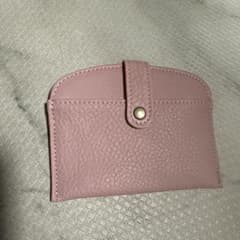 薄型 ミニウォレット　ピンク　本革のサムネイル