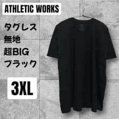미국 헌 옷 ATHLETIC WORKS 무지 반소매 T셔츠 블랙 3XL