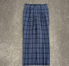 即完 90s vintage wide wool slacks ツータック 人気 - メルカリ