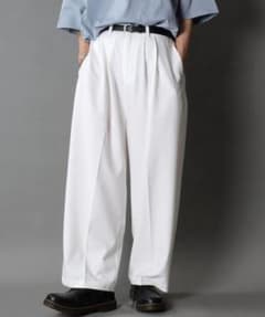 【L】SITRY 2Tuck Drape Wide Pants ホワイトのサムネイル