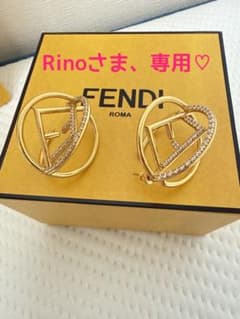【Rinoさま専用】FENDI ゴールド フープピアス ラインストーン ロゴのサムネイル