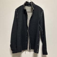 SHELLAC ストライプ 切りっぱなし加工ジャケット　黒のサムネイル