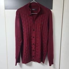 BURBERRY BLACK LABEL ボルドー 薄手ウールカーディガン - メルカリ