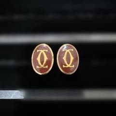 【Cartier】カルティエ カフス 2Cモチーフ ボルドー×ゴールド Cartier】カルティエ カフス 2Cモチーフ ボルドー×ゴールド - メルカリ