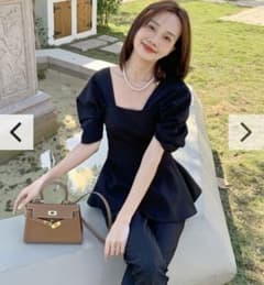 BIRTHDAYBASH SQUARE NECK PEPLUM TOPSのサムネイル