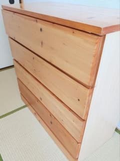 Thumbnail of 無印良品　パイン材　チェスト　4段　ワイド　廃盤品