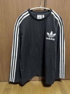 adidas ストライプ トレーナー L ブラックのサムネイル