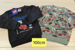 【新品】トミカ TOMICA 働く車 長袖トレーナー 100cm 2枚セットのサムネイル