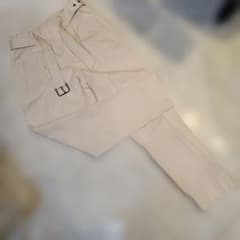 【ブルネロクネチリ】ベルト付き ハイウエストパンツ アイボリー