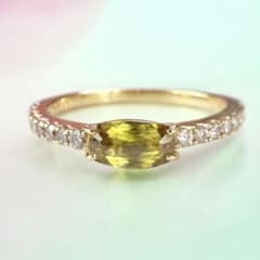《最終価格》スフェーン 0.62ct ダイヤモンド　K18 YG リング　12号のサムネイル