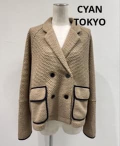新品】CYAN TOKYO ビッグワッフルトリミングドルマンジャケット モカ 