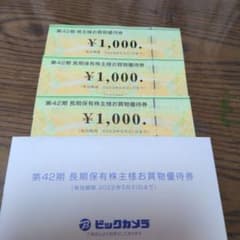 株主優待券　ビックカメラのサムネイル