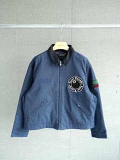 Stussy ワークジャケット ネイビー 刺繍ロゴMのサムネイル