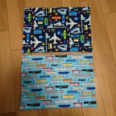 ハンドメイドランチョンマット☆乗り物柄☆2枚セットのサムネイル