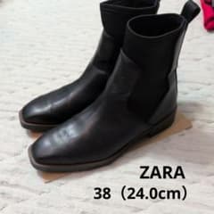 ZARA サイドゴアブーツ ブラック 38のサムネイル