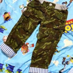 定価9100円☆ミキハウスダブルビー大人気迷彩柄カモフラ柄Bくんズボンのサムネイル