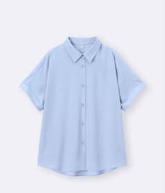 GU ドレープシャツ　水色　Mサイズのサムネイル