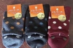 メリノウール 水玉模様ソックス 3色セットのサムネイル