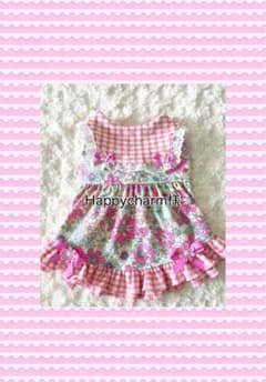 おしゃれ フリフリ ワンピース 犬服 CanNana 犬服 ハンドメイド  Happycharm 小型犬 犬 きゃんナナ 春 犬服・アクセサリー