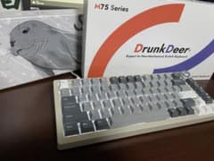 drunkdeer A75 グレー キーキャップ付きのサムネイル