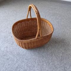 ウィッカー製ブラウンバスケット - メルカリ