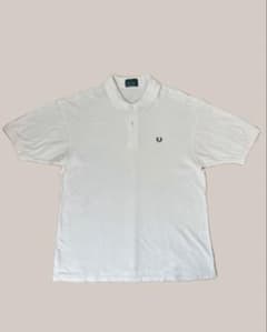 FRED PERRY イングランド製 ホワイト ポロシャツ メンズLのサムネイル
