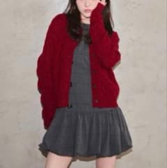 MUTED MUTED Heritage Cable Cardigan 赤のサムネイル