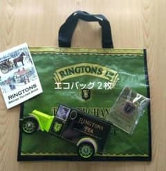 リントンズ バン型紅茶缶(缶のみ) エコバッグ２枚 真鍮製クリップ セットのサムネイル