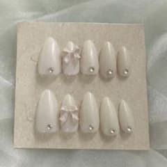 ネイルチップ リボン パールホワイトのサムネイル