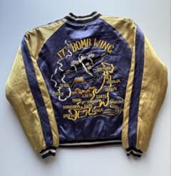 ヴィンテージ・ビンテージ品☆テーラー東洋スカジャン 金色 ネイビー 