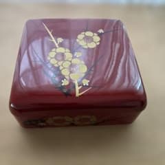 赤色花模様一段重箱