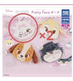 디즈니 캐릭터 Pretty Face 파우치 마리 2개 세트 뽑기