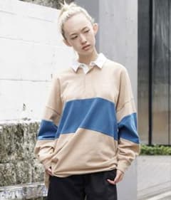 エックスガール　ラガーシャツ RELAX RUGBY SHIRTのサムネイル