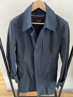 EPOCA UOMO ステンカラーコート　48 L EPOCA UOMO ライナー付ステンカラーコート 48 紺 三陽商会 訳あり