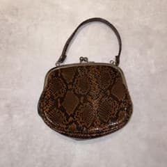 【値下げしました】古着屋購入　クロコ　パイソン　ミニバッグのサムネイル