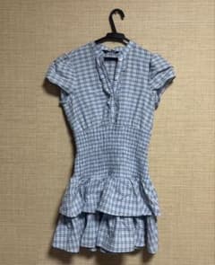 ZARA チェック柄フリルミニワンピースのサムネイル