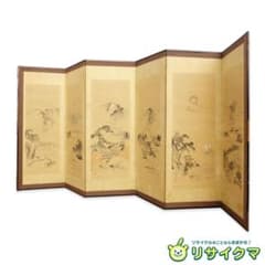 【中古】K▼屏風 六曲 一隻 人物山水風景図 (39803) 中古】K▽屏風 六曲 一隻 人物山水風景図 (39803) - メルカリ
